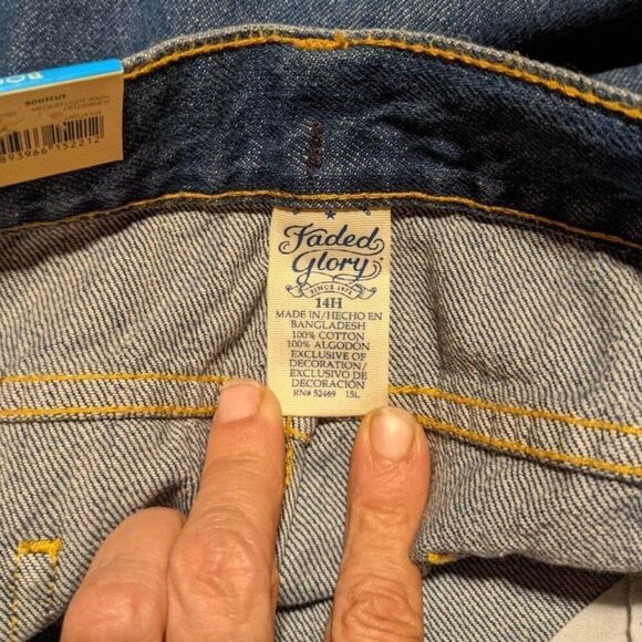 🆕NWT FADED GLORY BOOTCUT DENIM JEANS - 14H - Picture 5 of 7